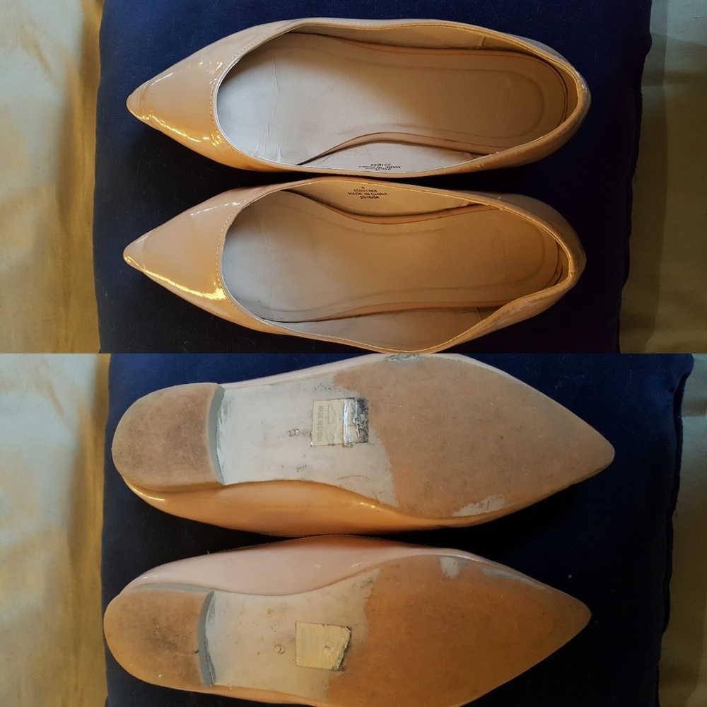 🔥Last chance!! Size 8w nude pointy toed flats - Picture 1 of 3